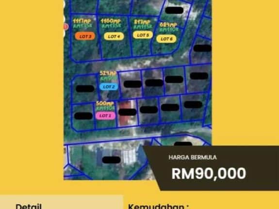 Tanah Lot Banglo Padang Lalang Binjai Kemaman Terengganu Freehold 500–1160 Sqm