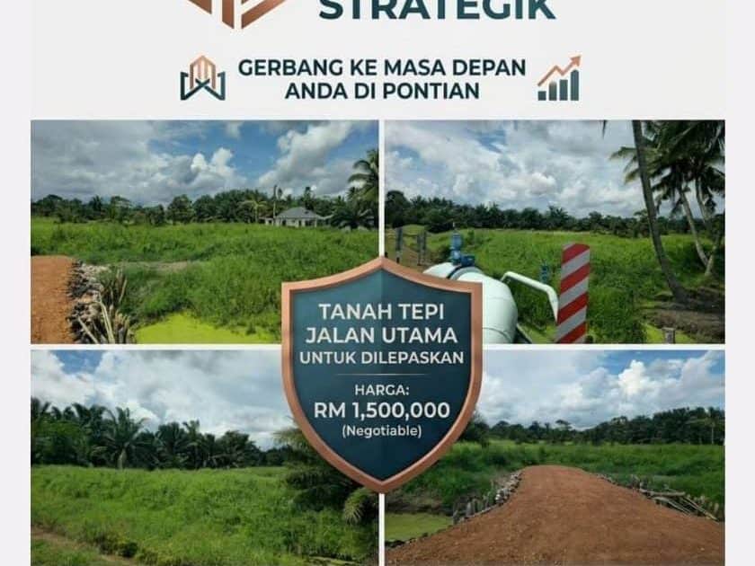 Tanah Pertanian 3.53 Ekar Parit Ismail Pontian Johor Freehold Tepi Jalan Raya
