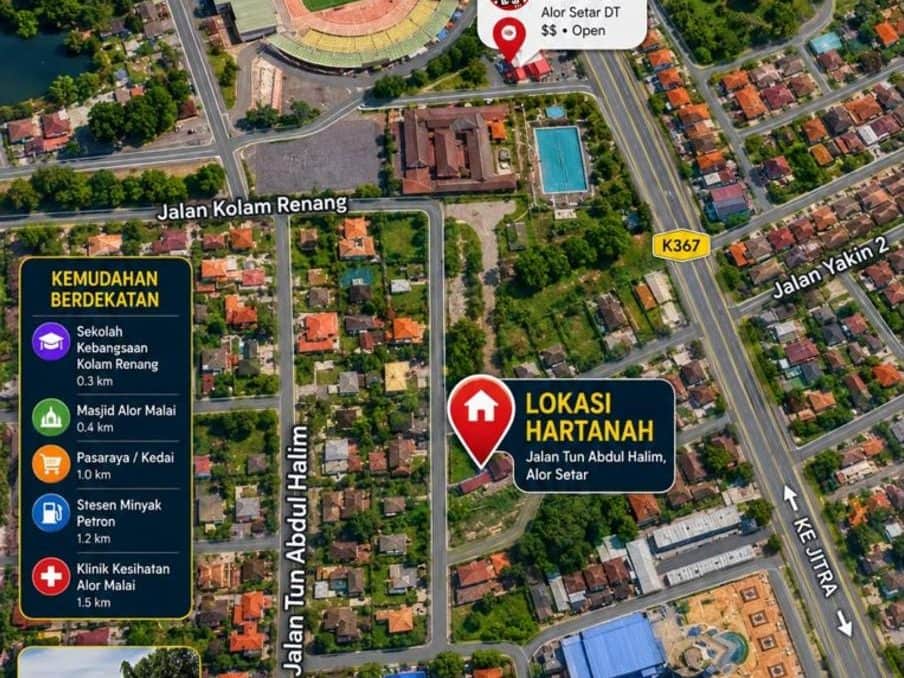 Tanah Lot Banglo Alor Setar Kedah 4165 Sqft Freehold Geran Individu